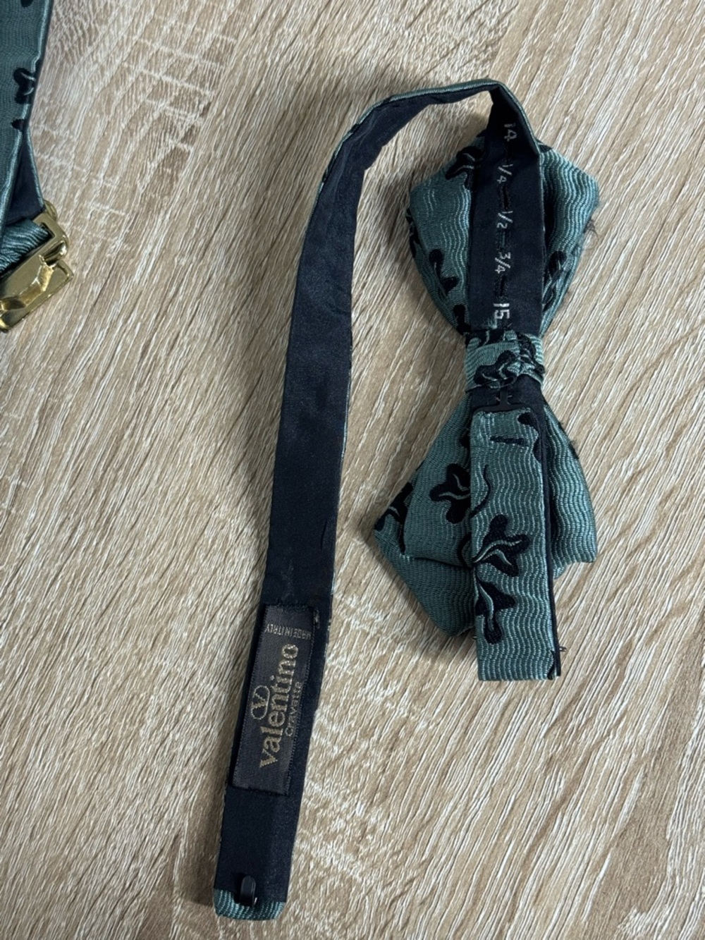 Vintage Valentino Cravatte formal cummerbund matching pre-tied bow tie silk set - Picture 5 of 13